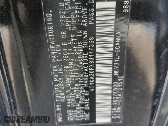 2008 Toyota Solara SE z VIN 4T1CA30PX8U147368, wystawiony jako Copart lot #53825875 z przebiegiem 125 343 mil mil oraz Szkoda całkowita • Salvage title. Historia ofert i sprzedaży dostępna na DreamBid. Obrazek 13.