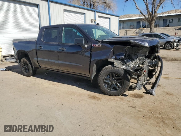 2022 Chevrolet Silverado 1500 Custom Trail Boss with VIN 3GCUDCETXNG649141, listed as a Copart auction lot 43565075 with 53,898 mi miles and Salvage Title. Bid and sale history available at DreamBid. Image 4.