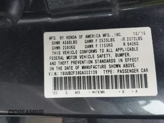 2016 Acura TLX V6 with VIN 19UUB2F38GA002139, listed as a IAAI auction lot 42085211 with 117,745 mi miles. Bid and sale history available at carsss.com. Image 9.