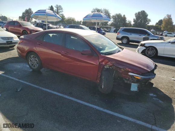 2024 Hyundai Elantra SEL with VIN KMHLM4DG4RU657451, listed as a Copart auction lot 81934824 with 7,639 mi miles and Salvage Title. Bid and sale history available at carsss.com. Image 4.
