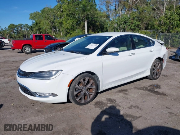 2016 Chrysler 200 C with VIN 1C3CCCCB0GN134012, listed as a IAAI auction lot 41427127 with 125,145 mi miles. Bid and sale history available at carsss.com. Image 2.