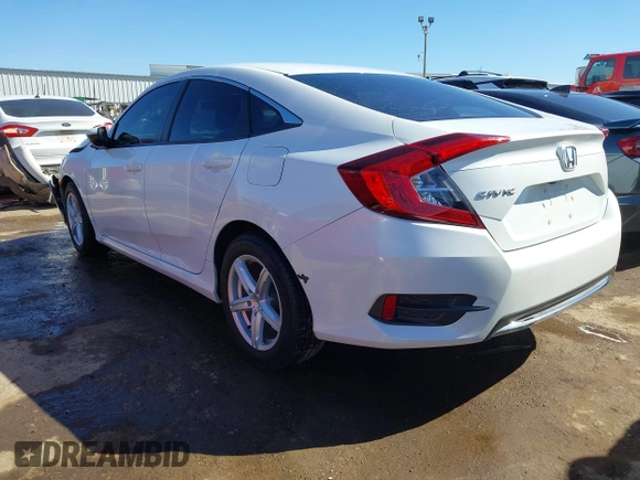 2020 Honda Civic Sedan LX with VIN 19XFC2F63LE019596, listed as a IAAI auction lot 41770281 with 92,370 mi miles. Bid and sale history available at carsss.com. Image 3.