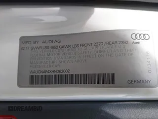 2017 Audi A4 Premium with VIN WAUGNAF4XHN062002, listed as a IAAI auction lot 41723681 with 90,826 mi miles. Bid and sale history available at carsss.com. Image 9.