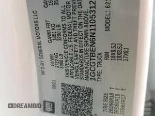 2022 Chevrolet Colorado 4WD Work Truck z VIN 1GCGTBEN6N1105312, wystawiony jako Copart lot #59128045 z przebiegiem 114 514 mil mil oraz Szkoda całkowita • Salvage title. Historia ofert i sprzedaży dostępna na DreamBid. Obrazek 12.