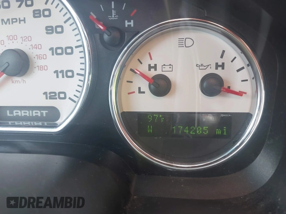 2007 Ford F-150 XLT with VIN 1FTPW14V27FB42303, listed as a IAAI auction lot 42433990 with 174,205 mi miles and . Bid and sale history available at DreamBid. Image 7.
