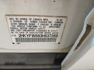 2003 Honda Pilot EX with VIN 2HKYF18583H537259, listed as a IAAI auction lot 42170726 with 319,752 mi miles and . Bid and sale history available at carsss.com. Image 9.