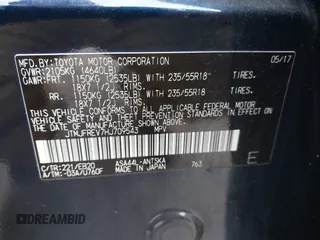 2017 Toyota RAV4 SE z VIN JTMJFREV7HJ709543, wystawiony jako IAAI lot #41355727 z przebiegiem 54 585 mil mil oraz . Historia ofert i sprzedaży dostępna na DreamBid. Obrazek 9.