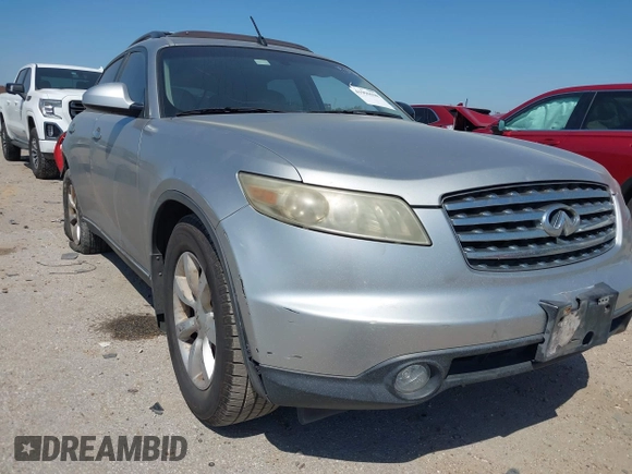 2005 Infiniti FX with VIN JNRAS08U05X106419, listed as a IAAI auction lot 41996598 with 343,592 mi miles. Bid and sale history available at carsss.com. Image 1.