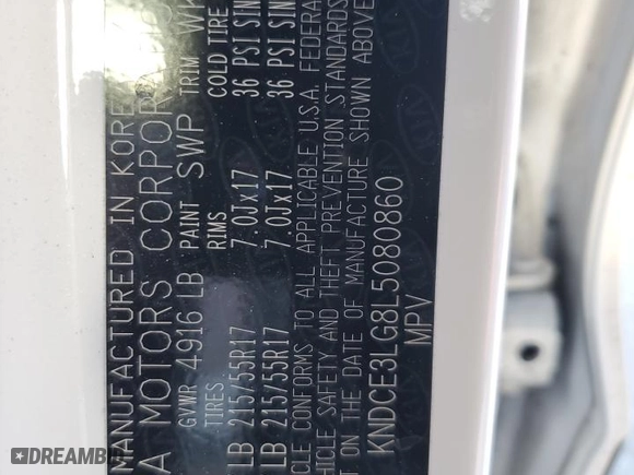 2020 Kia Niro EV EX Premium with VIN KNDCE3LG8L5080860, listed as a Copart auction lot 72027334 with 44,903 mi miles and Salvage Title. Bid and sale history available at carsss.com. Image 14.