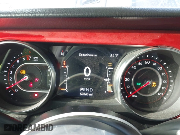 2020 Jeep Wrangler Unlimited Rubicon with VIN 1C4HJXFG1LW141335, listed as a IAAI auction lot 42724973 with 59,843 mi miles and . Bid and sale history available at DreamBid. Image 7.