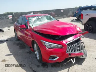 2021 Infiniti Q50 Luxe with VIN JN1EV7BP1MM705935, listed as a IAAI auction lot 42259901 with 52,813 mi miles and . Bid and sale history available at DreamBid. Image 1.