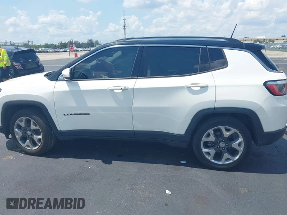 2019 Jeep Compass Limited with VIN 3C4NJCCBXKT725774, listed as a IAAI auction lot 42347887 with 43,472 mi miles and . Bid and sale history available at DreamBid. Image 14.