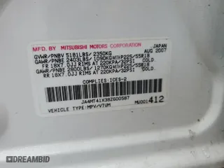 2008 Mitsubishi Outlander XLS with VIN JA4MT41X38Z600587, listed as a Copart auction lot 65476094 with 202,826 mi miles and Clean Title. Bid and sale history available at carsss.com. Image 13.