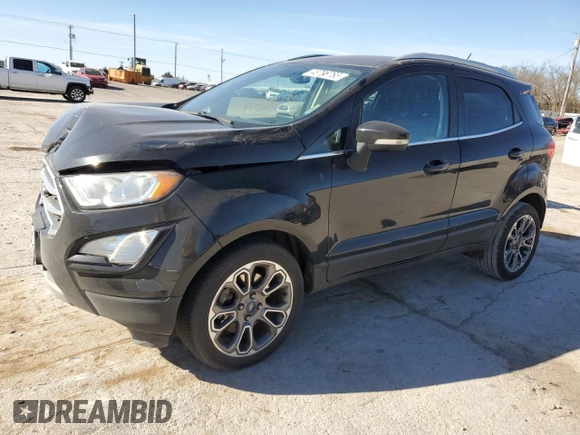 2018 Ford EcoSport Titanium z VIN MAJ3P1VEXJC212722, wystawiony jako Copart lot #48796765 z przebiegiem 119 452 mil mil oraz Szkoda całkowita • Salvage title. Historia ofert i sprzedaży dostępna na DreamBid. Obrazek 1.
