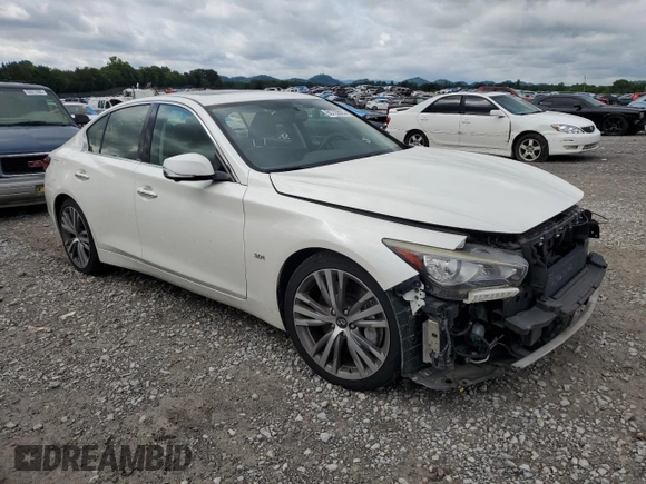 2018 Infiniti Q50 Luxe with VIN JN1EV7APXJM364158, listed as a Copart auction lot 60729825 with 88,018 mi miles and Salvage title. Bid and sale history available at DreamBid. Image 4.