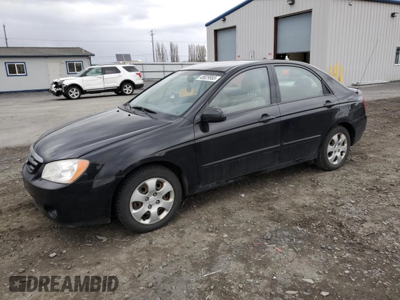 2006 Kia Spectra EX with VIN KNAFE121765363296, listed as a Copart auction lot 48929955 with 174,666 mi miles and Salvage Title. Bid and sale history available at carsss.com. Image 1.