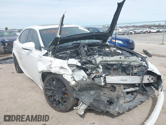 2014 Lexus IS 350 with VIN JTHBE1D26E5000623, listed as a IAAI auction lot 41788402 with 171,059 mi miles. Bid and sale history available at carsss.com. Image 1.