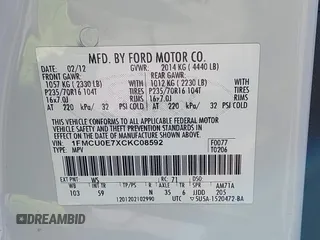 2012 Ford Escape Limited with VIN 1FMCU0E7XCKC08592, listed as a IAAI auction lot 42111191 with 105,318 mi miles. Bid and sale history available at carsss.com. Image 9.