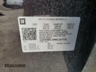 2021 GMC Acadia SLE z VIN 1GKKNKLS9MZ157731, wystawiony jako Copart lot #54155425 z przebiegiem 64 347 mil mil oraz Szkoda całkowita • Salvage title. Historia ofert i sprzedaży dostępna na DreamBid. Obrazek 13.