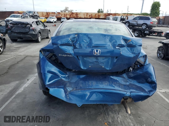2012 Honda Civic EX with VIN 2HGFB2F80CH541919, listed as a Copart auction lot 53491455 with 82,122 mi miles and Salvage Title. Bid and sale history available at DreamBid. Image 6.