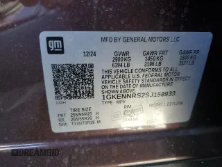 2025 GMC Acadia AWD Elevation z VIN 1GKENNRS2SJ158933, wystawiony jako Copart lot #47521555 z przebiegiem 295 mil mil oraz Czysty tytuł • Clean title. Historia ofert i sprzedaży dostępna na DreamBid. Obrazek 13.
