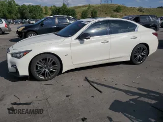 2020 Infiniti Q50 Luxe with VIN JN1EV7ARXLM254294, listed as a Copart auction lot 61596615 with 54,096 mi miles and Salvage title. Bid and sale history available at DreamBid. Image 1.