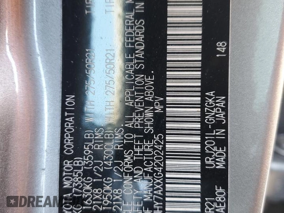 2016 Lexus LX 570 z VIN JTJHY7AXXG4202425, wystawiony jako Copart lot #45729455 z przebiegiem 156 666 mil mil oraz Szkoda całkowita • Salvage title. Historia ofert i sprzedaży dostępna na DreamBid. Obrazek 14.