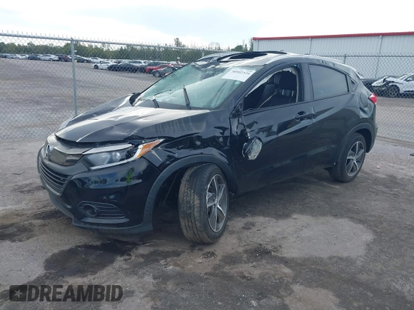 2021 Honda HR-V EX-L with VIN 3CZRU5H74MM703933, listed as a IAAI auction lot 38902324 with 37,921 mi miles. Bid and sale history available at carsss.com. Image 2.