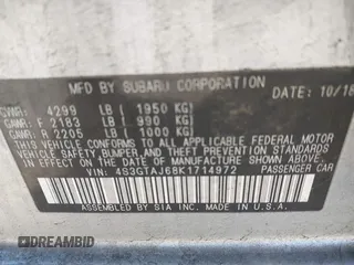 2019 Subaru Impreza Special Sports with VIN 4S3GTAJ68K1714972, listed as a IAAI auction lot 41675887 with 97,837 mi miles and . Bid and sale history available at DreamBid. Image 9.