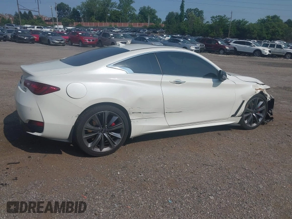 2022 Infiniti Q60 Red Sport 400 with VIN JN1FV7LL9NM680171, listed as a IAAI auction lot 42356846 with 36,248 mi miles and . Bid and sale history available at DreamBid. Image 4.