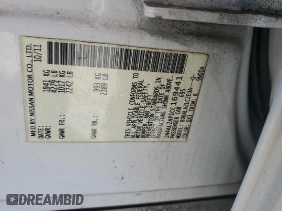 2012 Nissan Altima 2.5 with VIN 1N4AL2AP1CC169441, listed as a Copart auction lot 46515225 with 133,832 mi miles and Salvage Title. Bid and sale history available at DreamBid. Image 14.