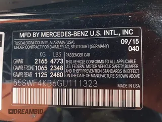 2016 Mercedes-Benz C 300 Luxury with VIN 55SWF4KB6GU111323, listed as a IAAI auction lot 41885504 with 100,915 mi miles and . Bid and sale history available at carsss.com. Image 9.