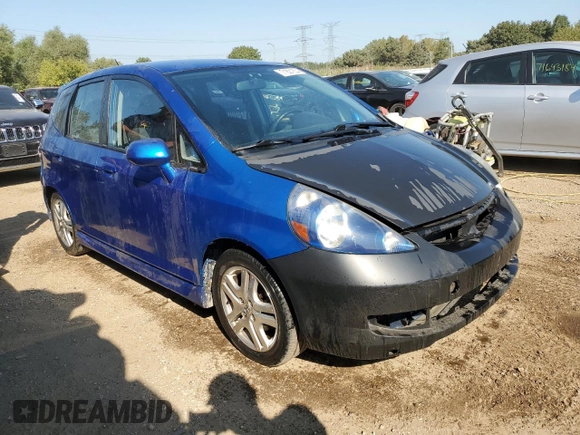 2007 Honda Fit Sport with VIN JHMGD38657S049365, listed as a Copart auction lot 71821854 with 193,150 mi miles and Salvage Title. Bid and sale history available at carsss.com. Image 4.