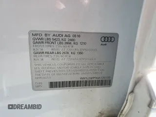 2016 Audi Q5 Premium Plus z VIN WA1L2AFP3GA120133, wystawiony jako Copart lot #53486165 z przebiegiem 162 272 mil mil oraz Szkoda całkowita • Salvage title. Historia ofert i sprzedaży dostępna na DreamBid. Obrazek 14.