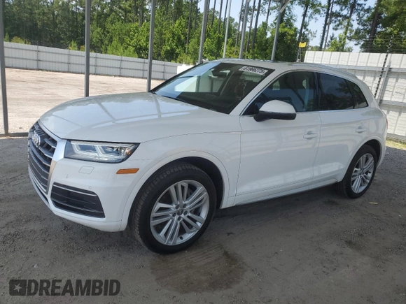 2018 Audi Q5 Premium Plus with VIN WA1BNAFY0J2153930, listed as a Copart auction lot 61966275 with 75,720 mi miles and Salvage title. Bid and sale history available at DreamBid. Image 1.