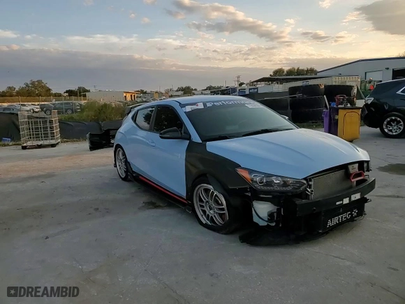 2020 Hyundai Veloster N with VIN KMHT36AH7LU003899, listed as a Copart auction lot 75538504 with 53,755 mi miles and Salvage Title. Bid and sale history available at carsss.com. Image 11.