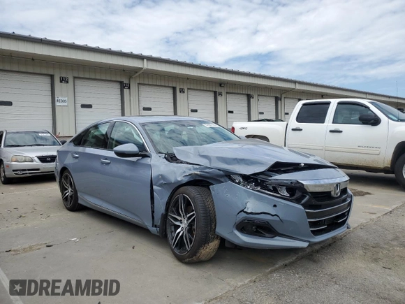 2021 Honda Accord Touring with VIN 1HGCV2F98MA001253, listed as a Copart auction lot 57621125 with 44,809 mi miles and Salvage title. Bid and sale history available at DreamBid. Image 4.