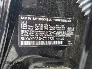2017 BMW X3 xDrive28i z VIN 5UXWX9C34H0T19721, wystawiony jako Copart lot #54529775 z przebiegiem 90 428 mil mil oraz Szkody całkowita. Historia ofert i sprzedaży dostępna na DreamBid. Obrazek 13.