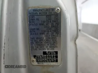 1987 Nissan Hardbody E z VIN JN6ND11S1HW006640, wystawiony jako Copart lot #78160004 z przebiegiem 403 406 mil mil oraz Szkody całkowita. Historia ofert i sprzedaży dostępna na DreamBid. Obrazek 12.