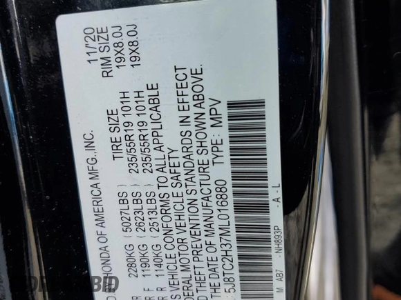2021 Acura RDX with VIN 5J8TC2H37ML016880, listed as a Copart auction lot 50614395 with 51,915 mi miles and Salvage Title. Bid and sale history available at carsss.com. Image 13.