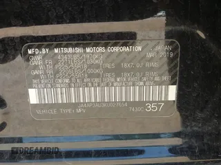 2019 Mitsubishi Outlander ES z VIN JA4AP3AU3KU027654, wystawiony jako IAAI lot #42235919 z przebiegiem 97 622 mil mil oraz . Historia ofert i sprzedaży dostępna na DreamBid. Obrazek 9.