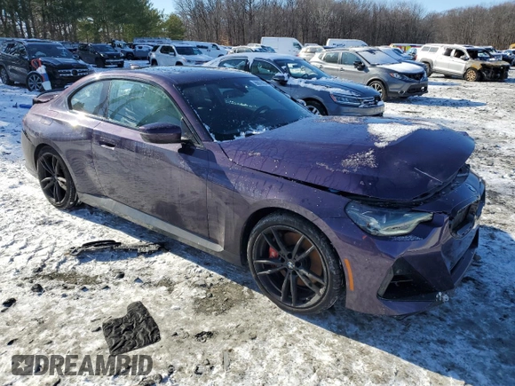 2022 BMW 2 Series 230i with VIN 3MW23CM00N8C66480, listed as a Copart auction lot 86876904 with 25,804 mi miles and Salvage Title. Bid and sale history available at carsss.com. Image 4.