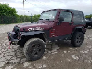 2003 Jeep Wrangler Sahara with VIN 1J4FA59S73P369064, listed as a Copart auction lot 61350305 with 216,501 mi miles and Salvage title. Bid and sale history available at DreamBid. Image 1.