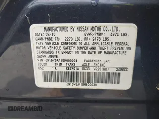 2011 Infiniti G25 with VIN JN1DV6AP1BM600039, listed as a IAAI auction lot 42689063 with 101,797 mi miles and . Bid and sale history available at DreamBid. Image 9.