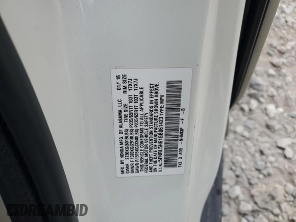 2016 Honda Odyssey EX-L with VIN 5FNRL5H61GB061423, listed as a Copart auction lot 49189835 with 158,040 mi miles and Salvage Title. Bid and sale history available at carsss.com. Image 13.