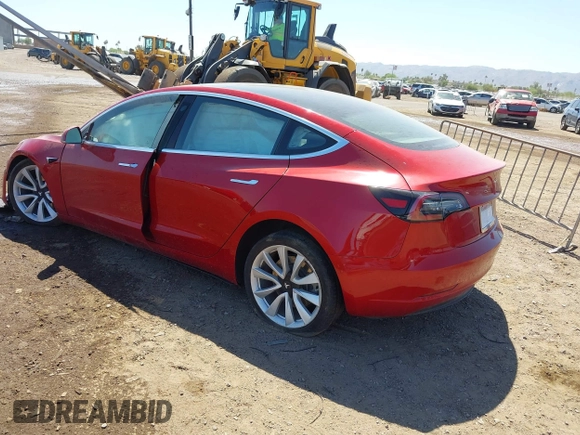 2018 Tesla Model 3 Long Range Battery with VIN 5YJ3E1EA3JF163654, listed as a IAAI auction lot 42193809 with Not Provided miles and . Bid and sale history available at DreamBid. Image 3.