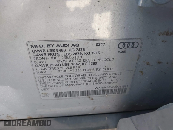 2018 Audi Q5 Premium Plus z VIN WA1BNAFY0J2011691, wystawiony jako IAAI lot #42166341 z przebiegiem 111 149 mil mil oraz . Historia ofert i sprzedaży dostępna na DreamBid. Obrazek 9.