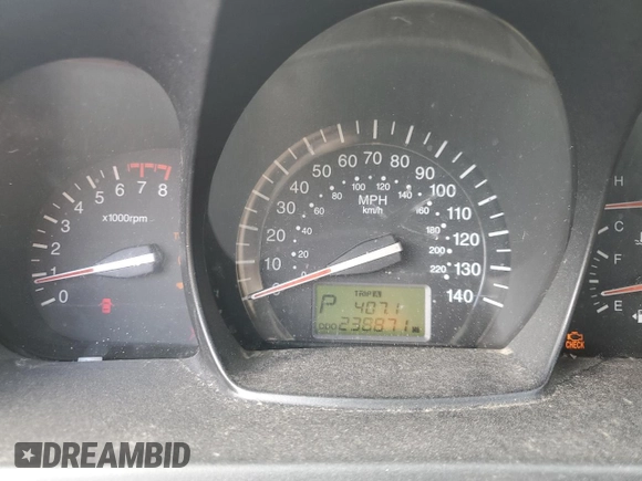 2008 Kia Spectra SX with VIN KNAFE121585534159, listed as a Copart auction lot 47264085 with 238,871 mi miles and Salvage Title. Bid and sale history available at carsss.com. Image 9.