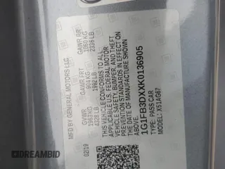 2019 Chevrolet Camaro 1LT with VIN 1G1FB3DXXK0136905, listed as a Copart auction lot 81994714 with 100,874 mi miles and Salvage Title. Bid and sale history available at carsss.com. Image 13.