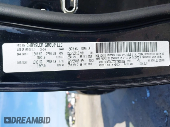 2015 Dodge Journey Crossroad с VIN 3C4PDCGG7FT535202, выставлен на аукционе IAAI как лот 42550850 с пробегом 174 196 миль миль и . История ставок и продаж доступна на DreamBid. Изображение 9.